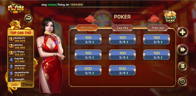 Tỷ lệ trả thưởng trong game Mini Poker cực hấp dẫn 